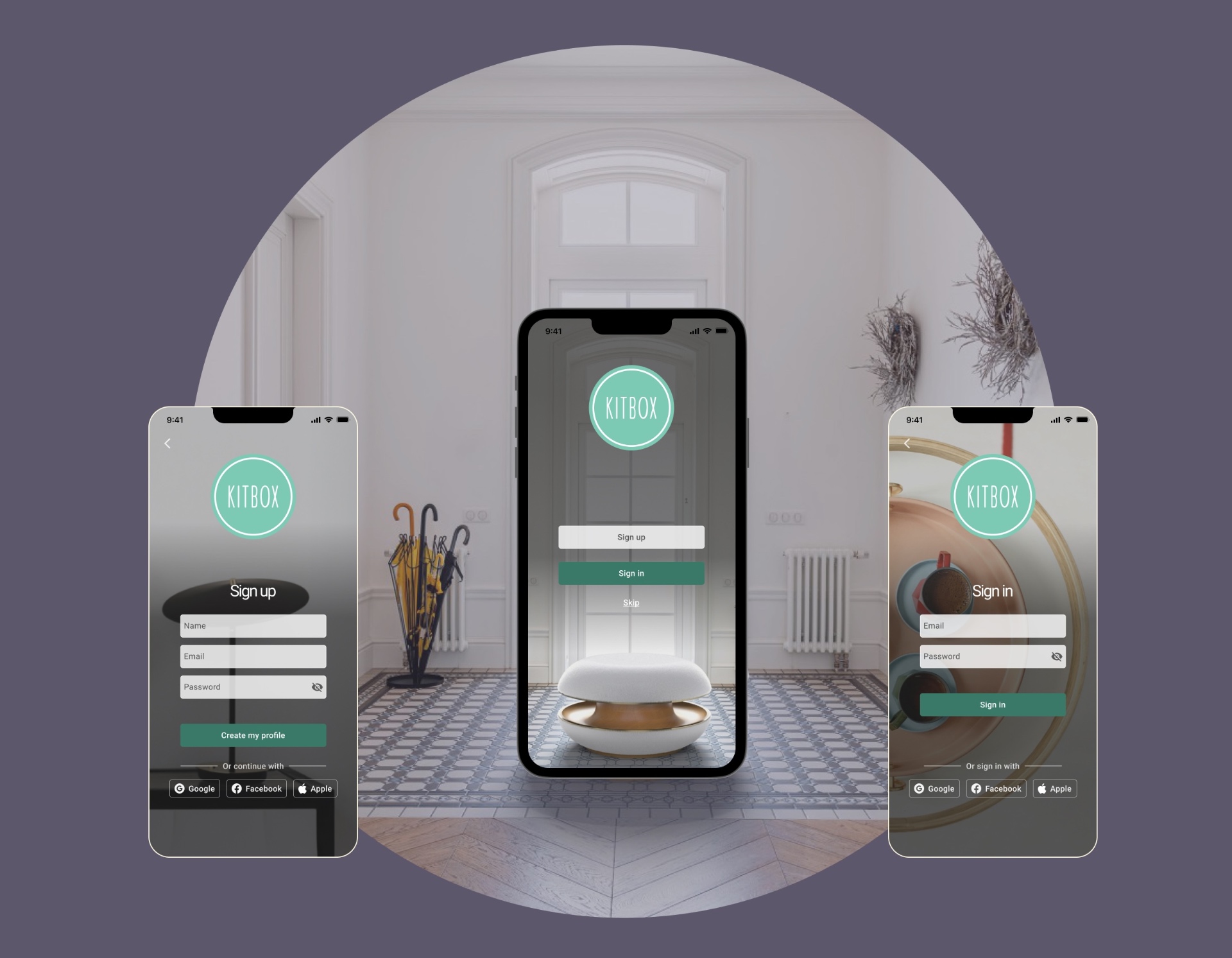 Kitbox — onboarding & authentication