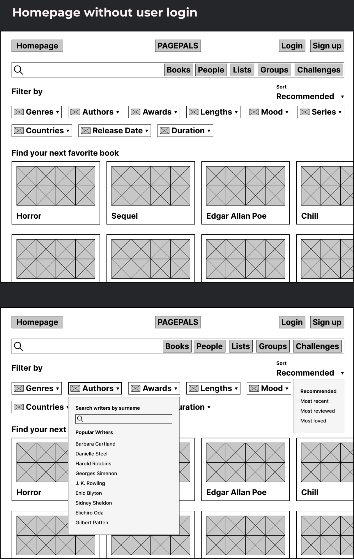 PagePals — Signed-in homepage
