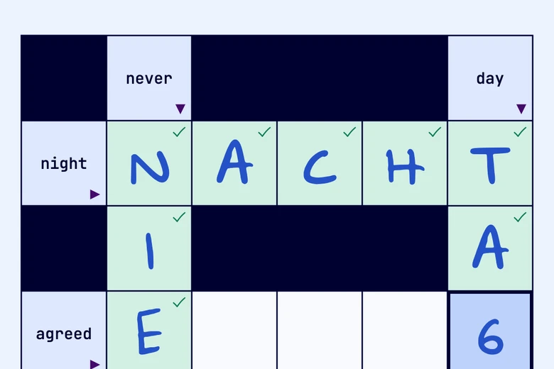 The crossword grid in light mode