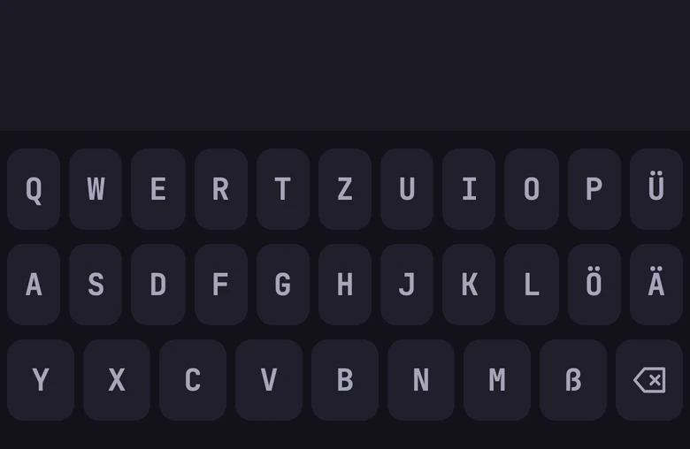 Keyboard after: tonal keys, dark mode