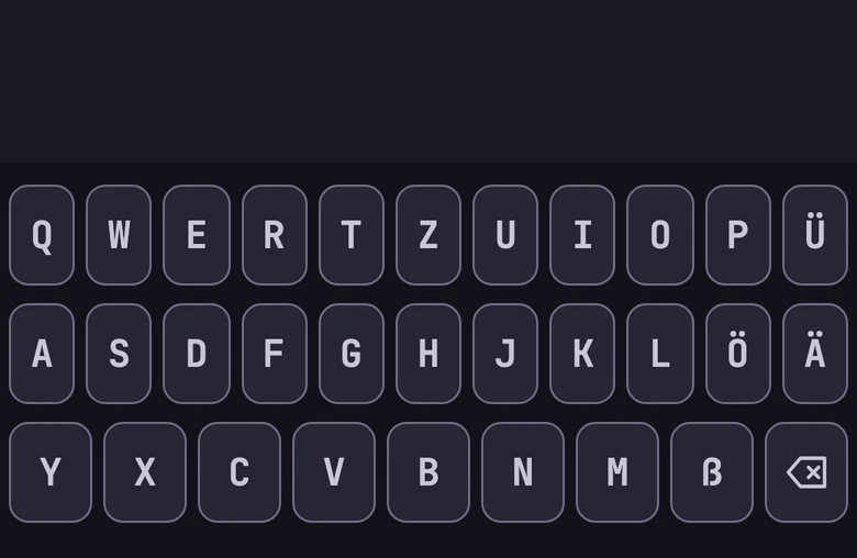 Keyboard before: outlined keys, dark mode