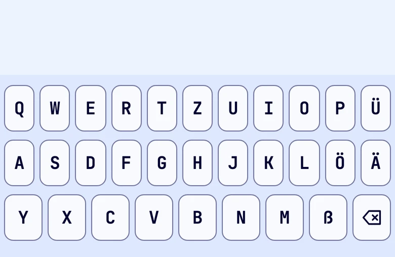 Keyboard before: outlined keys with dark letters, light mode
