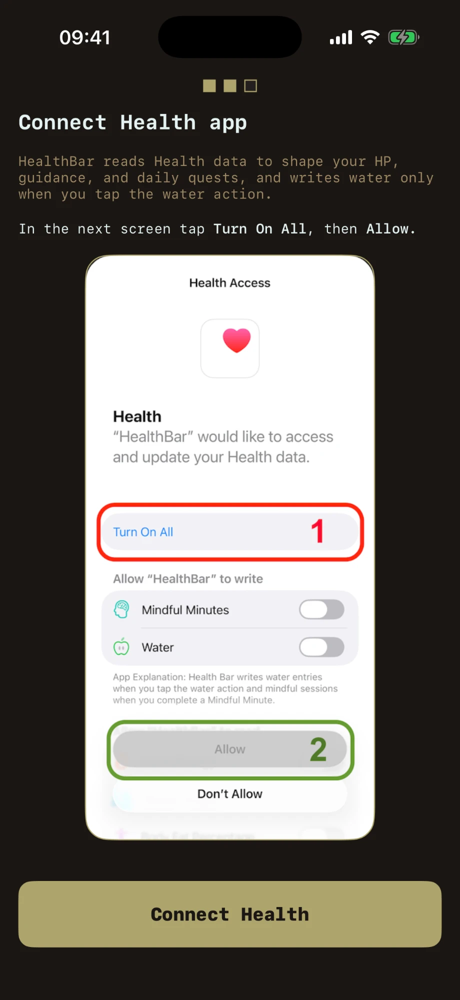 Connect the Health app