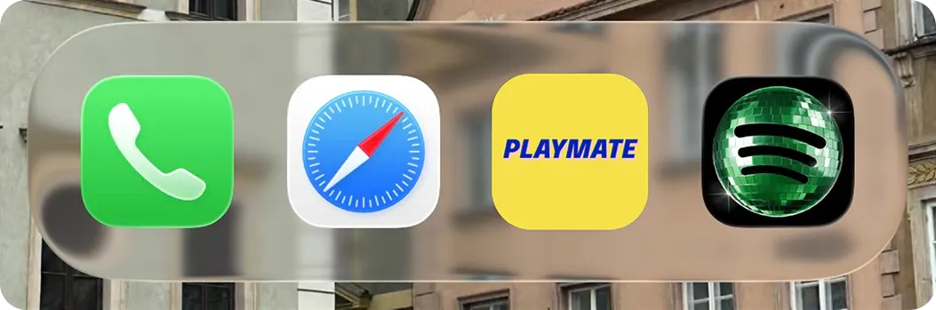 PlayMate app icon in the iOS dock