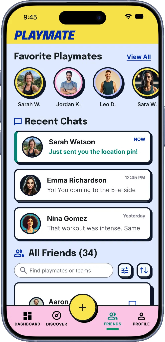 PlayMate friends and playmates screen