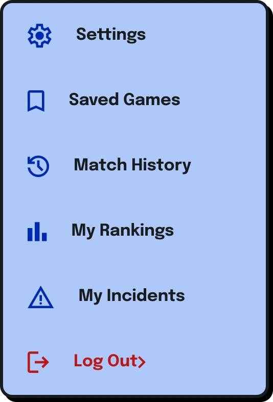 Profile menu